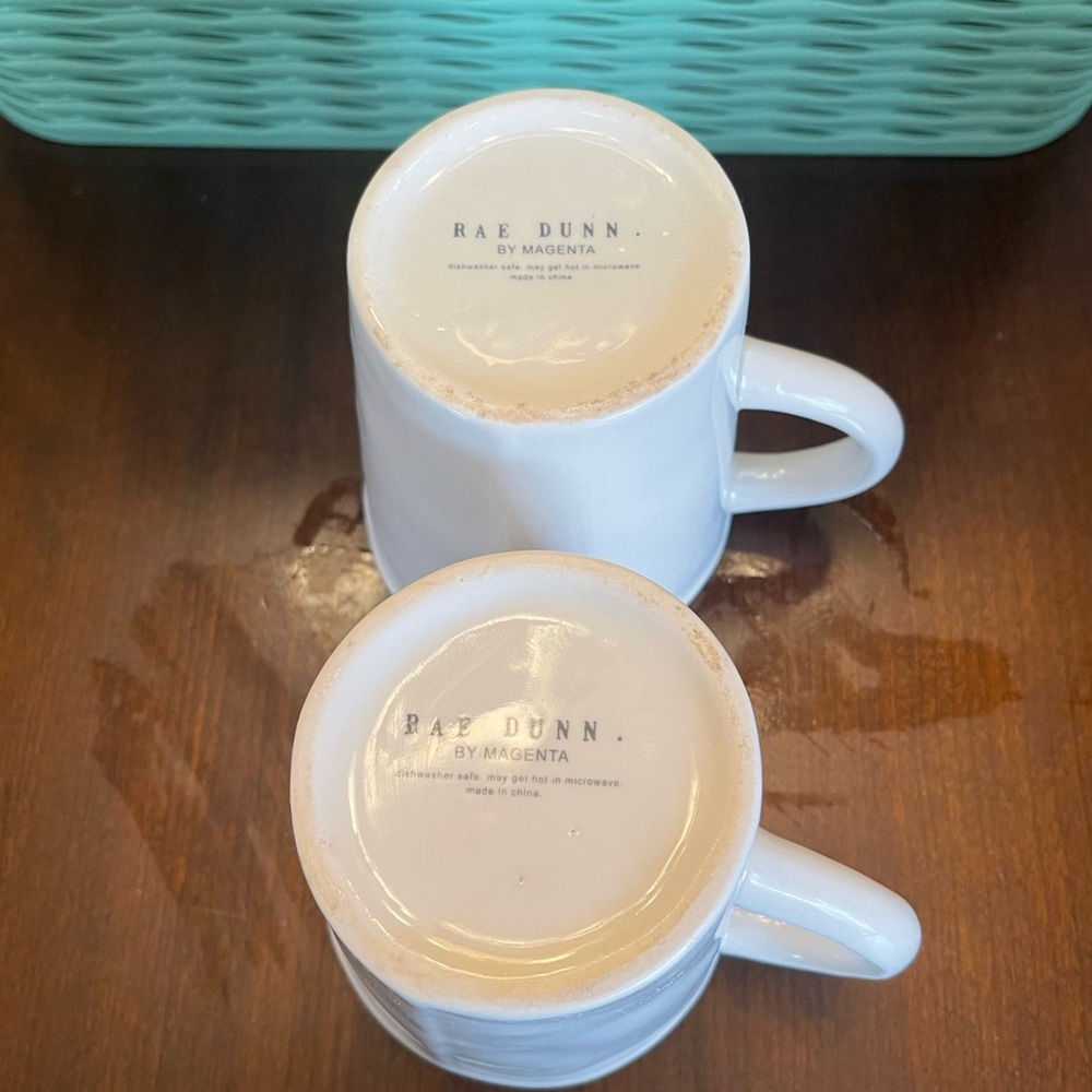 Rae Dunn Stem Print Cafe Mugs Mine/Yours - Set of - Picture 11 of 11